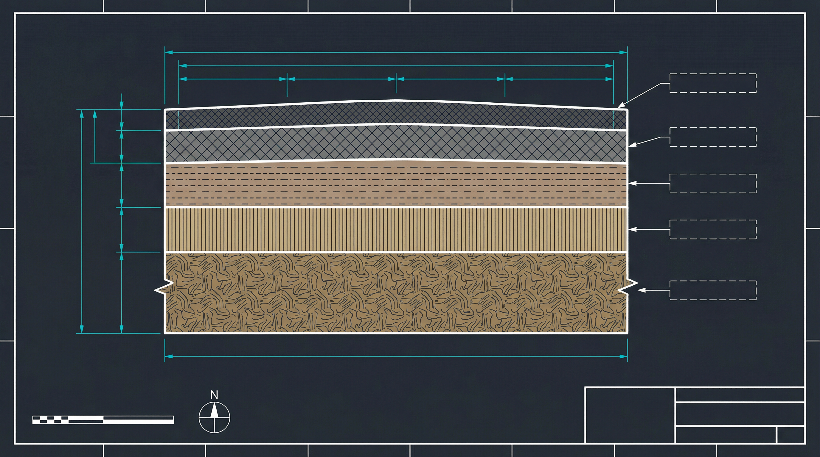 Seção transversal do pavimento
